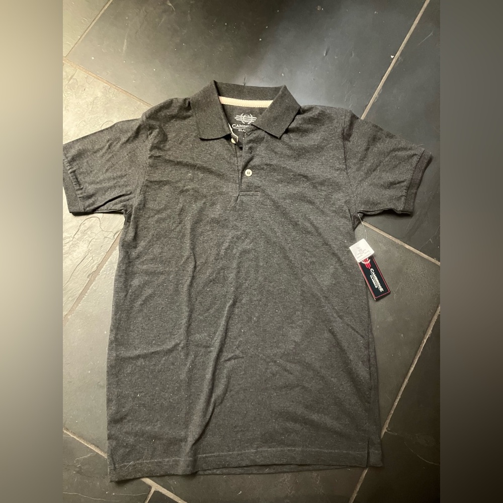 Men’s Cambridge Classics Size Small Gray Polo Shirt 100% Cotton
